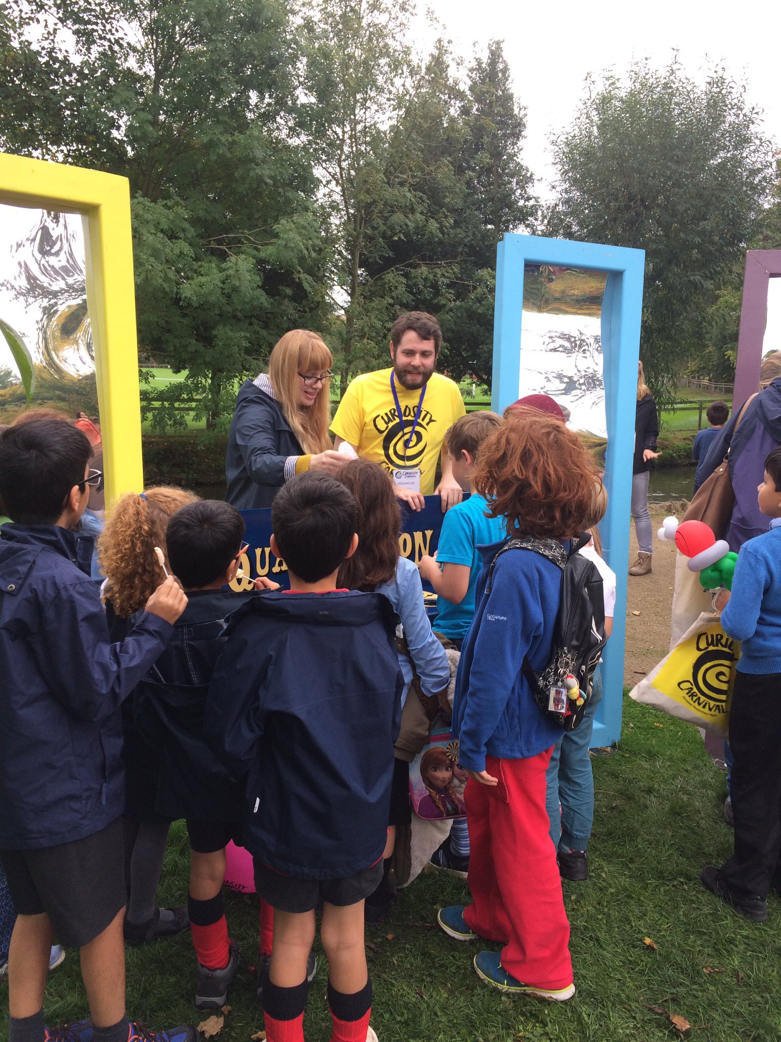 Kids getting involved in the Quantum Story Corner at the Botanic Gardens