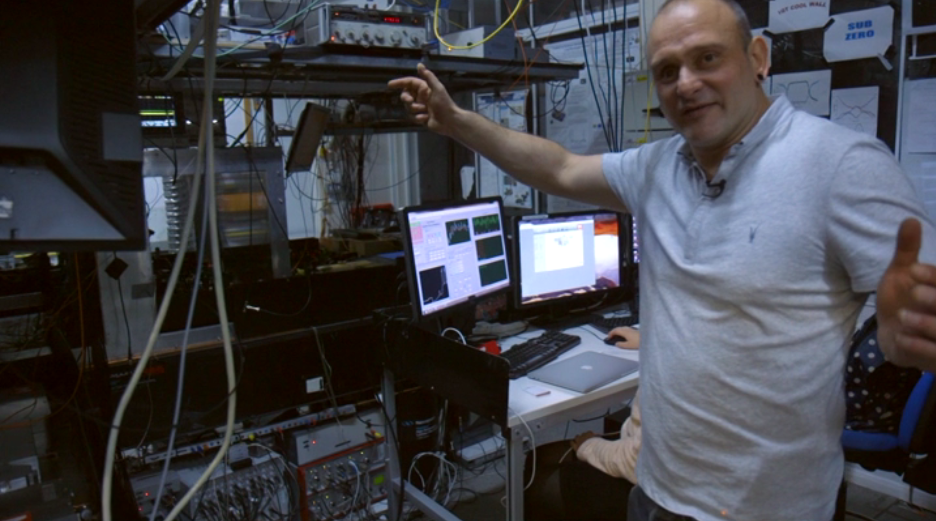 Professor Winfried Hensinger is in his lab in Sussex, explaining how you build a quantum computer