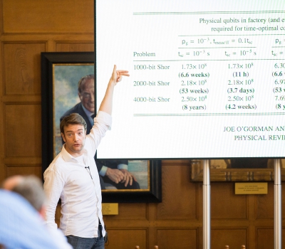 Simon Benjamin giving a lecture